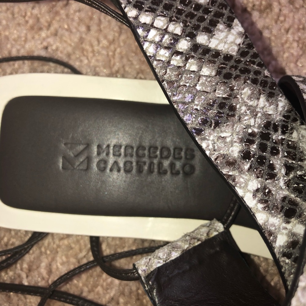 Mercedes Castillo Lace Up Sandal Python Print New - image 4